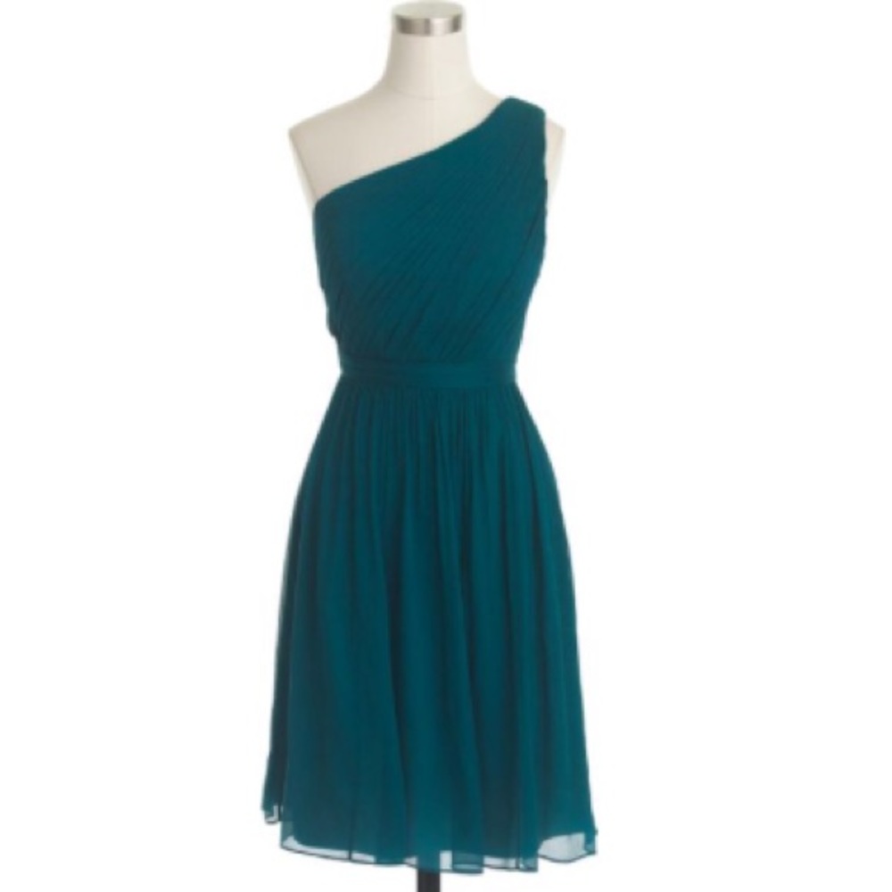 J.Crew Silk Chiffon Kylie Dress (Dark Bluegrass)