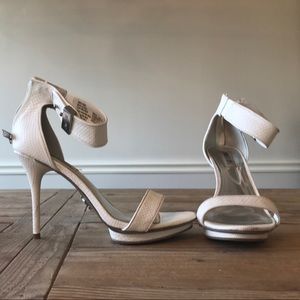 Jennifer Lopez White Ankle Strap Heels