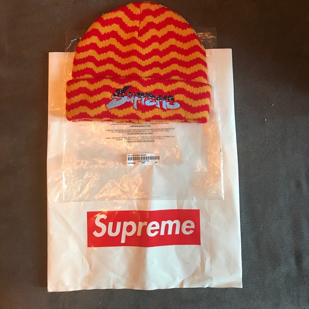 Supreme Mark Gonzales Red Zig Zag Beanie