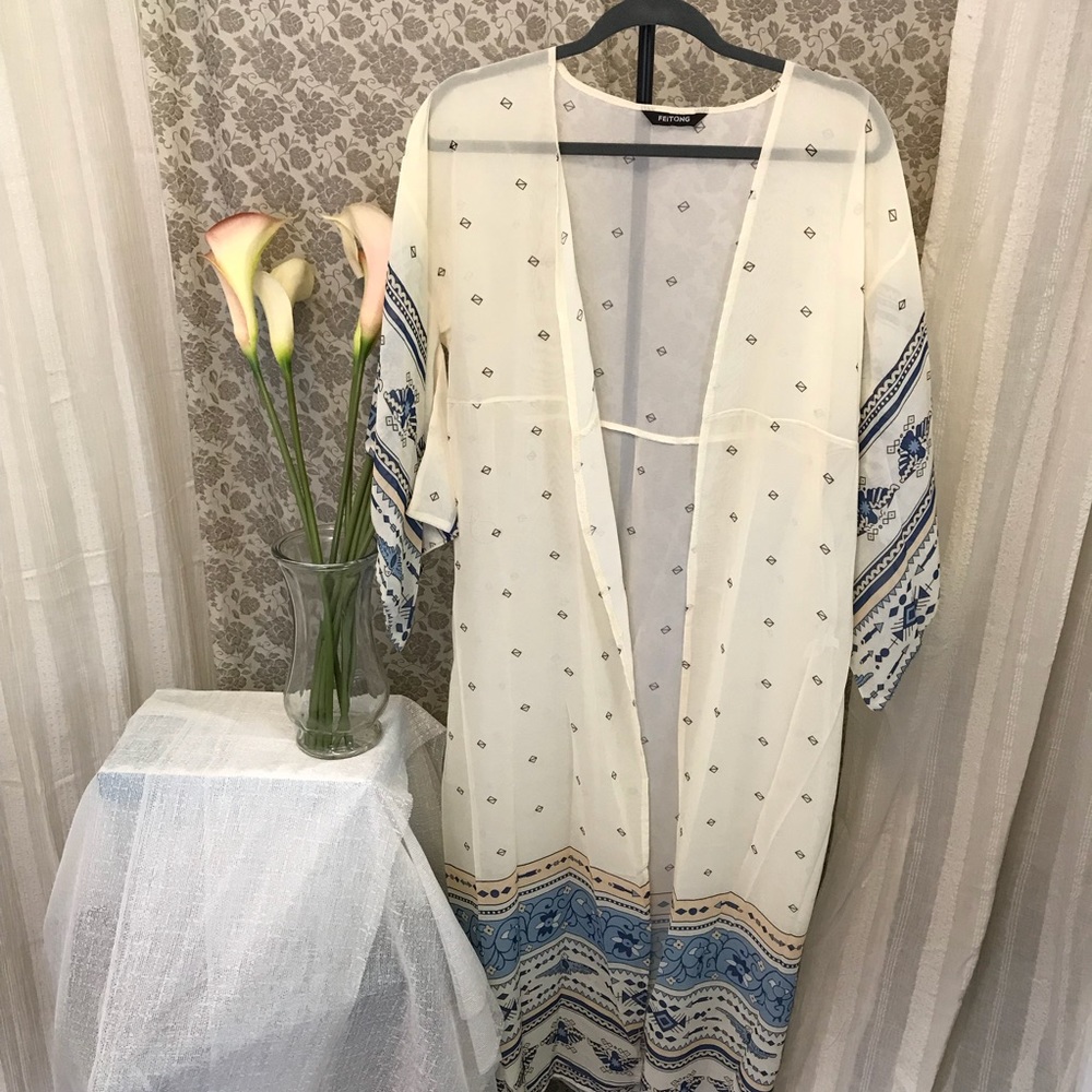 50% OFF❗️Feitong Aztec Print Open Kimono