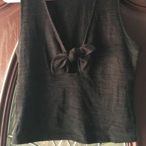 AE Black Knotted Crop Top, size L