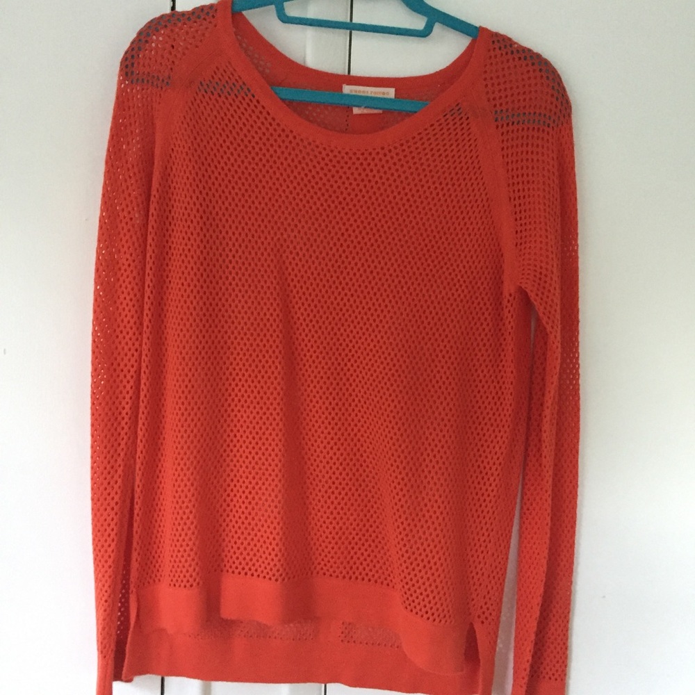 Red high low sweater