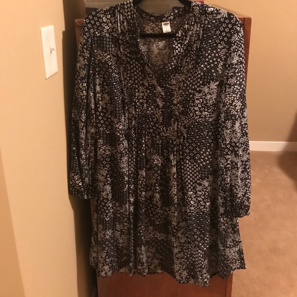 Detailed Long Sleeve Tunic Dress