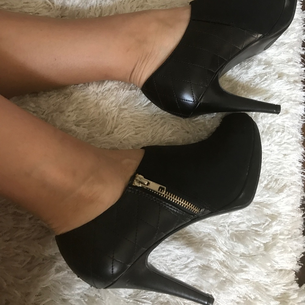 Black bootie heels