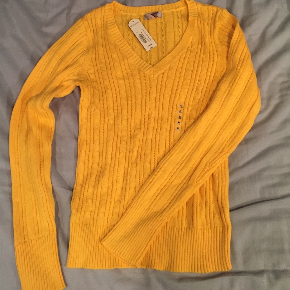 Yellow v neck sweater