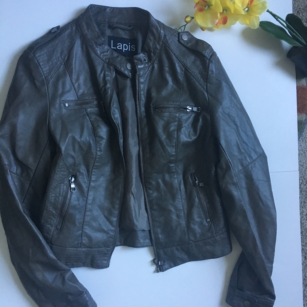 Brown leather jacket