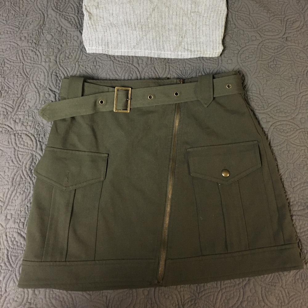 Army green skirt