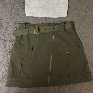 Army green skirt
