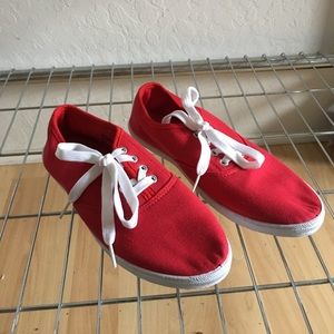 Red sneakers