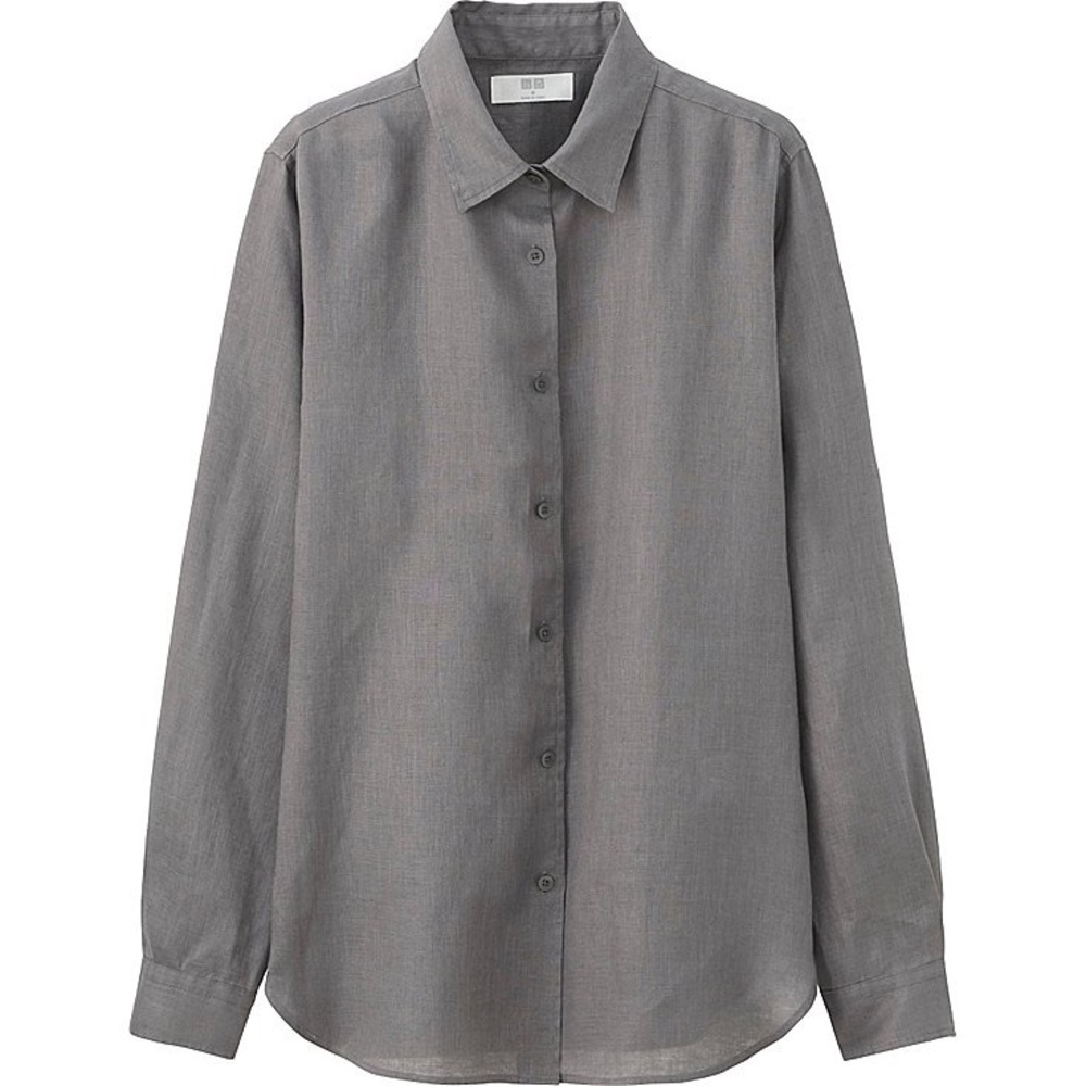 Uniqlo Premium Linen Button Down Top