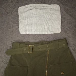 Brandi Melville blue and white striped Crop top