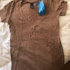 WHAT WE THINK WE BECOME T-shirt. In brown one size