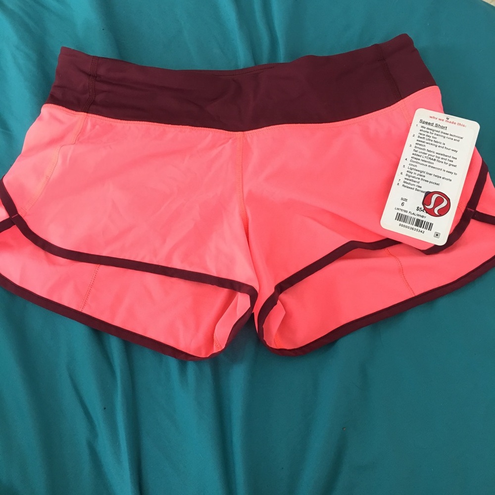 NWT lululemon running/workout shorts! Size 6