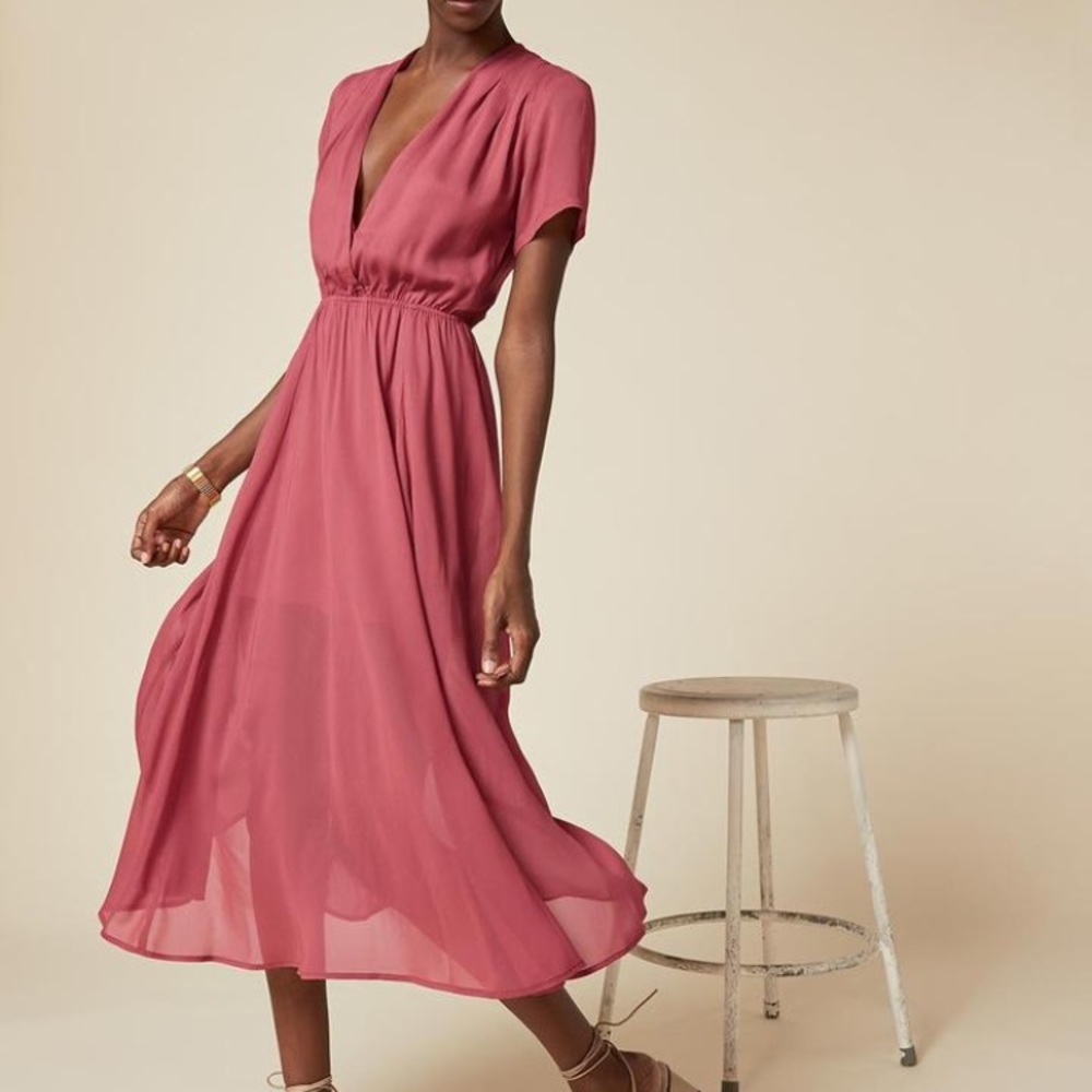 Reformation Bluebell Dress in Strawberry, Size 0