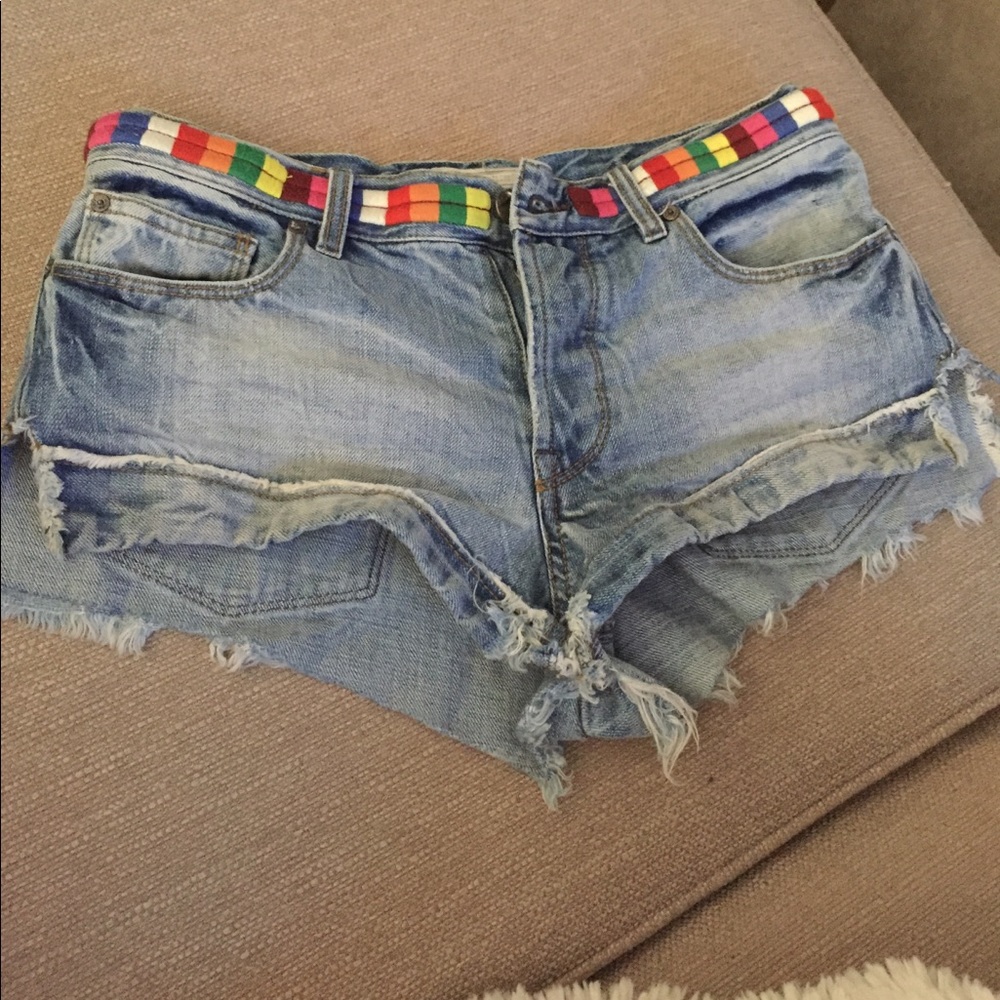 Free People denim shorts