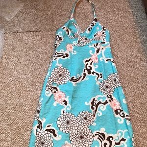 Trina Turk Turquoise Halter Dress.