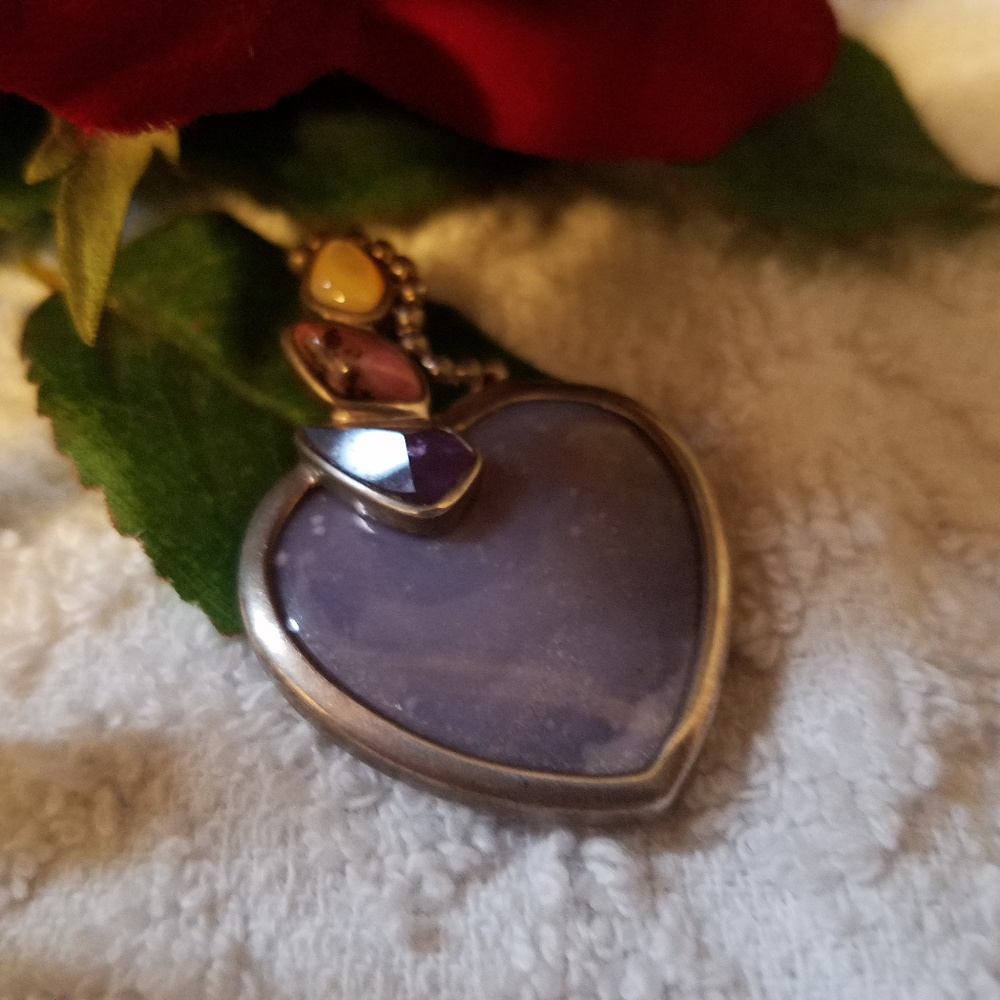 Sterling Silver Phosphosiderit/Multi-Stone Pendant