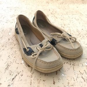 Light Blue Leather Sperry Top Sliders