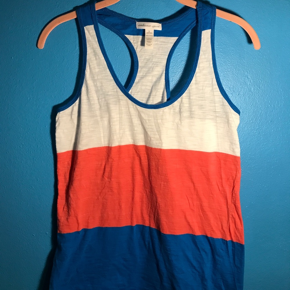 Ambiance apparel color block striped tank top