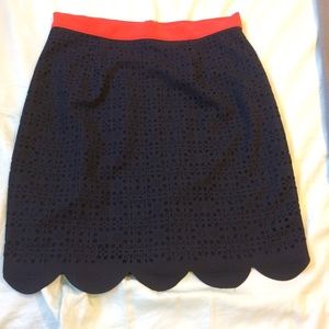 Scalloped Navy Skirt ! FINAL SALE!