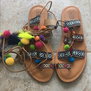 Pom Pom Sandals
