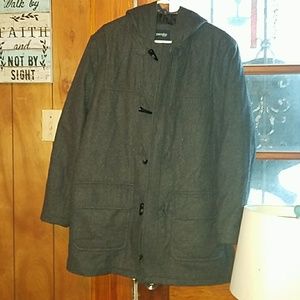 Sz L (New Pics) dark gray mens wool pea coat