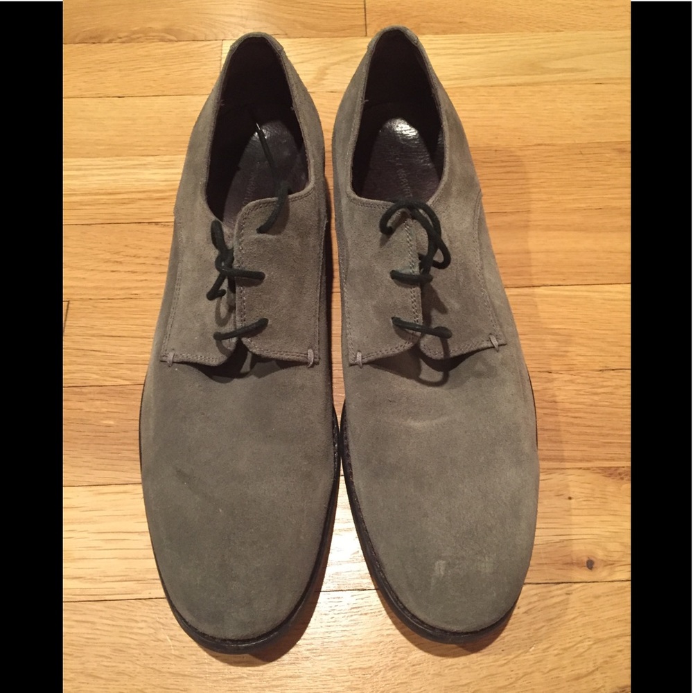 John Varvatos Derby Oxford Gray Suede Shoes