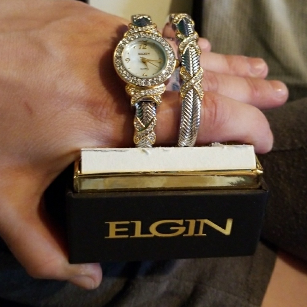 Elgin bracelet and watch set