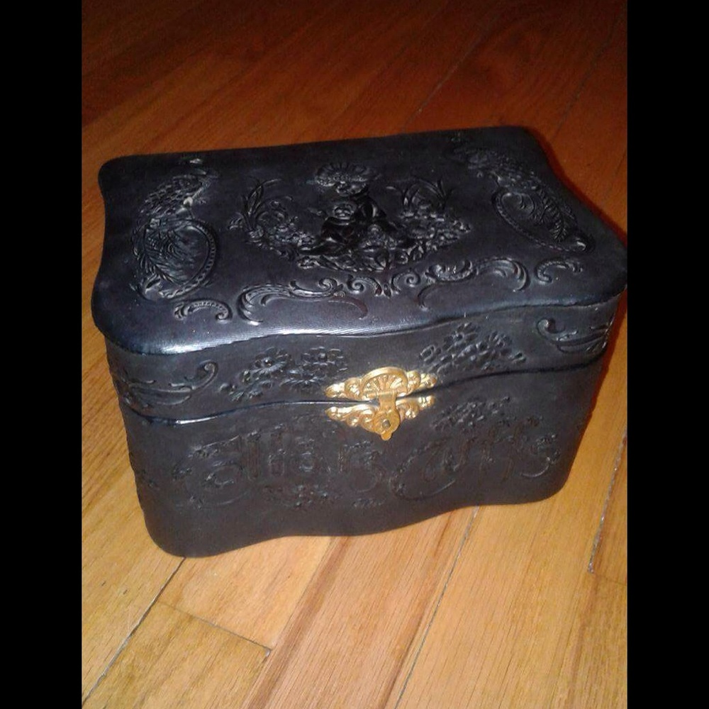 Collars&Cuffs embossed fabric covered box.
