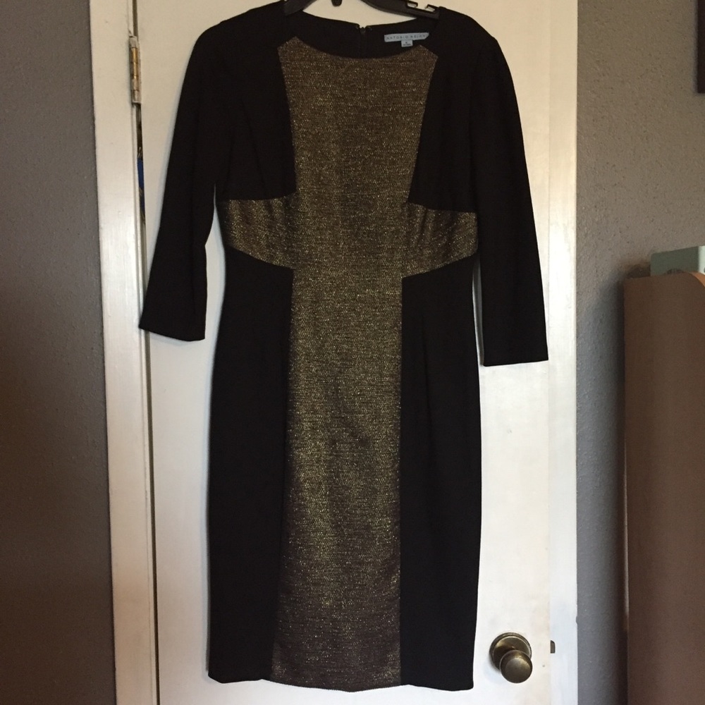 Never Worn Gold & black Antonio Melani Dress sz 6