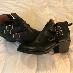 Buckled black  booties