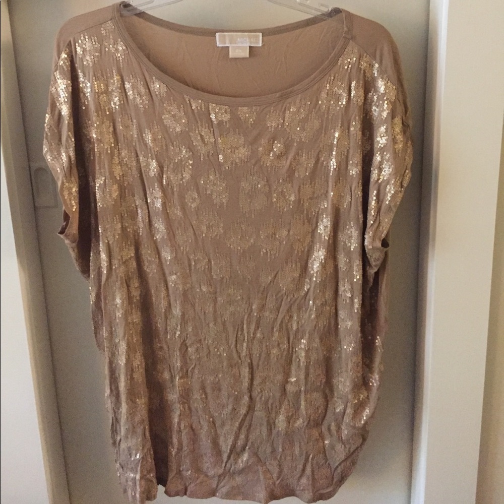 Michael Kors sequined leopard print top