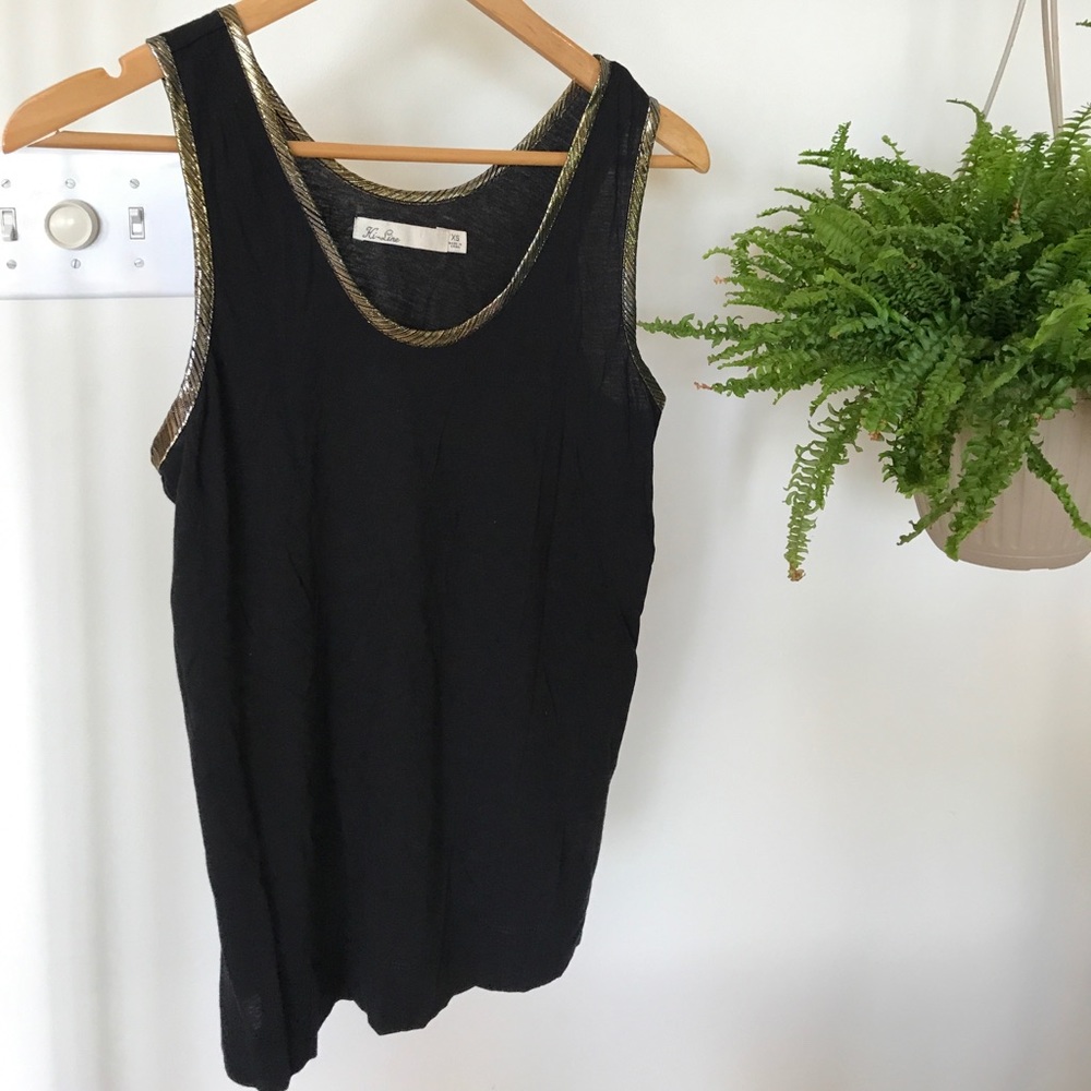 Metallic rim Hi-Line tank from Madewell, XS