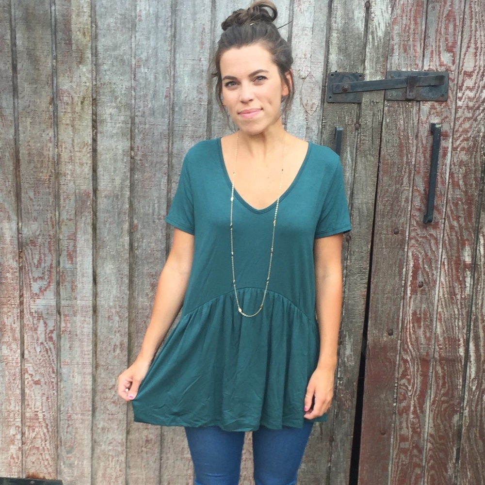 Short sleeve peplum tops in several sizes & colors