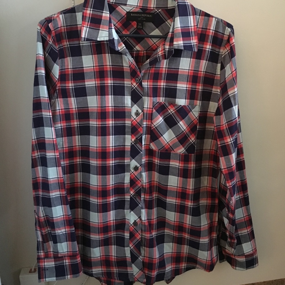 Banana Republic Plaid Long Sleeve Button Down
