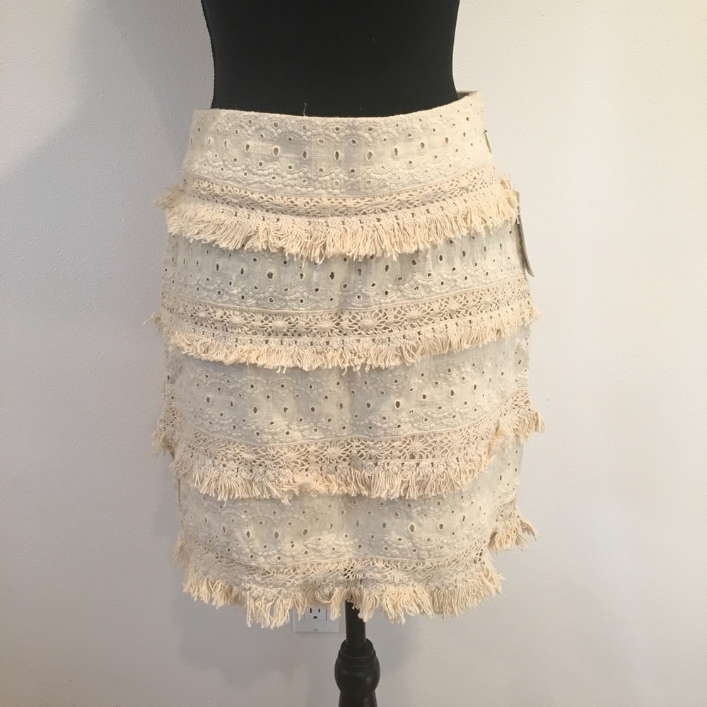 Anthropologie Lace Frill Skirt. New with tags