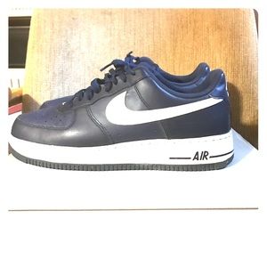 Navy blue n white air force 1s