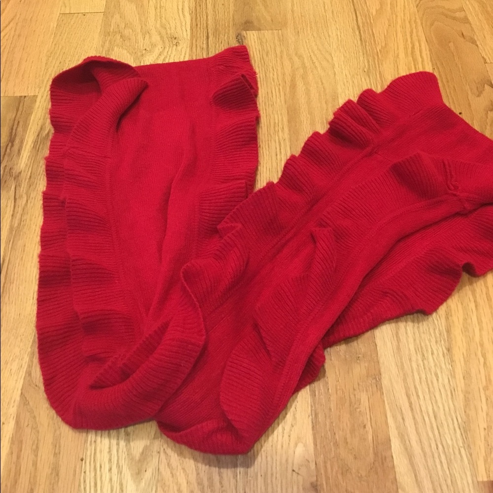 Red cashmere infinity scarf