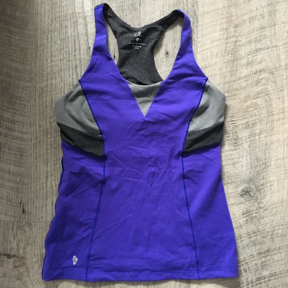 ELLIE Super Cute Blue/Grey/Black Workout Tank