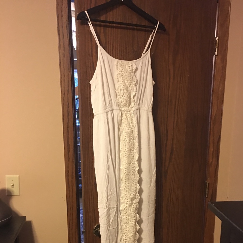 White with lace maxi dress