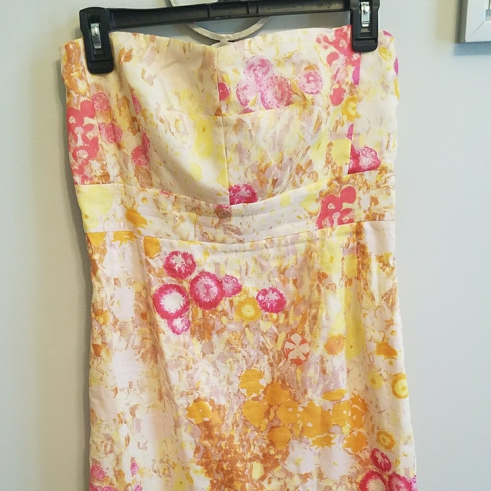 Multi color watercolor flower print dress