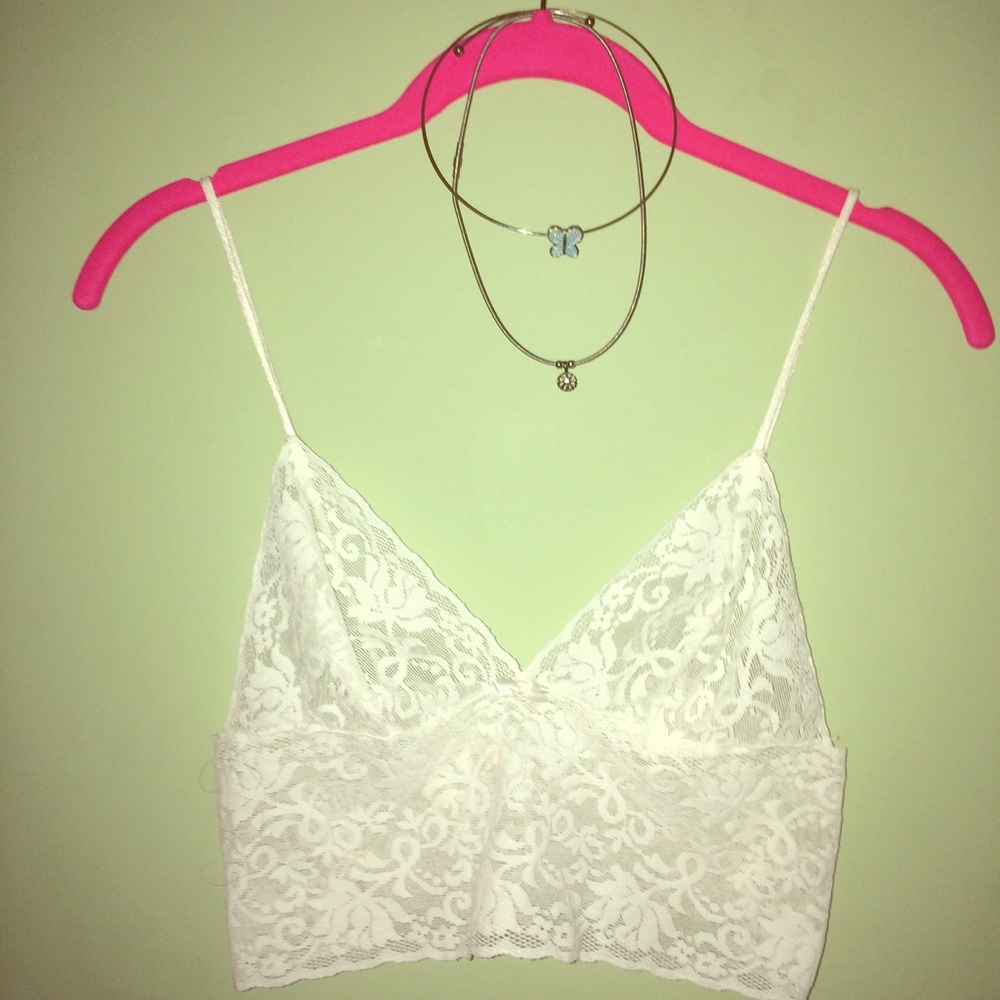White lace bralette