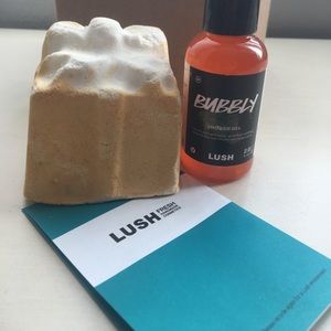 Lush bath bomb and bubbly