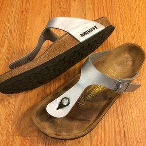 Birkenstock Silver Gizeh Sandels