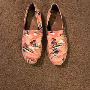 Toms beach print slip-ons