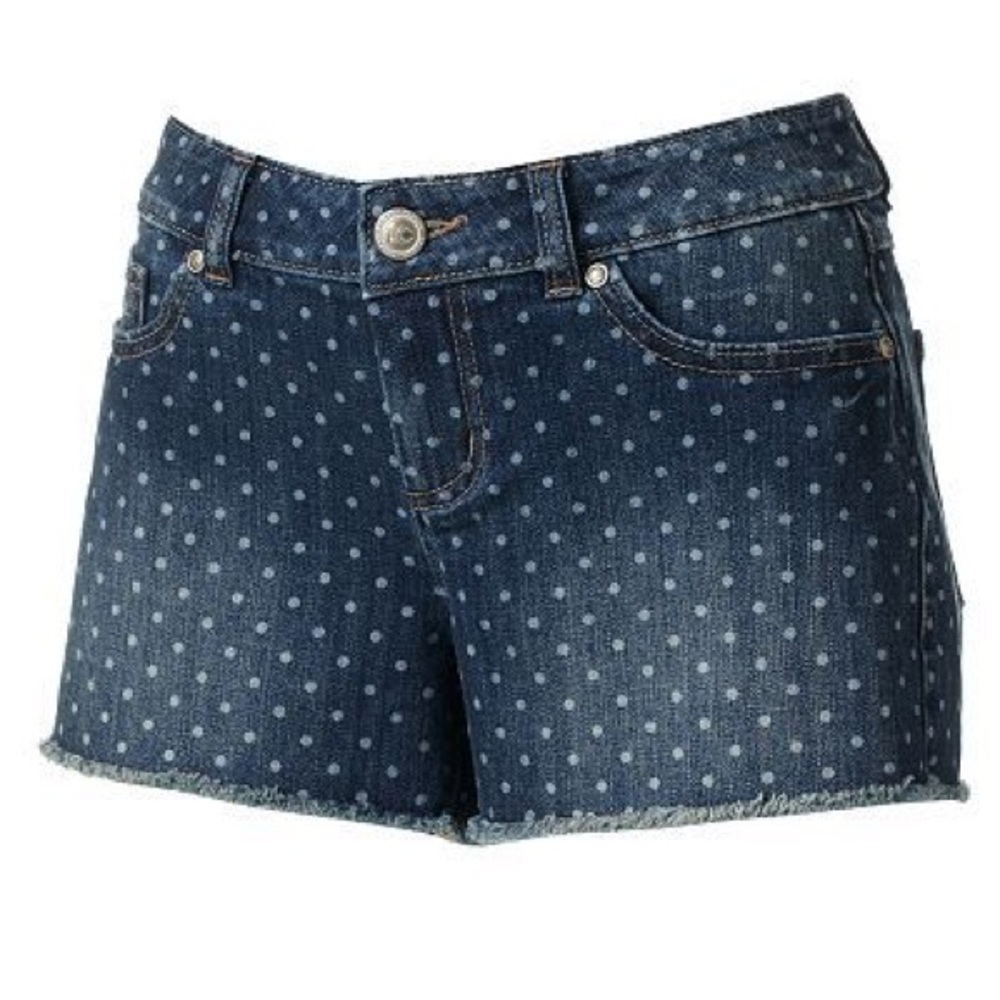 LC Lauren Conrad jean shorts polka dot denim print