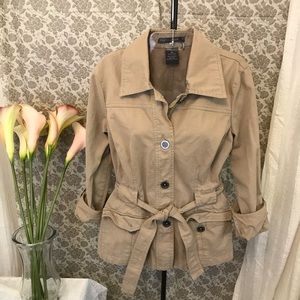 French Cuff Butterrum Belted Safari Jacket