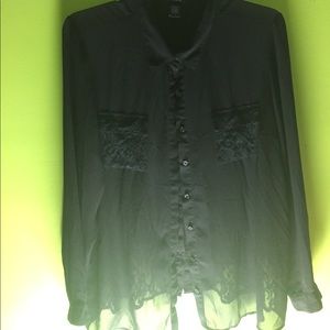 Torrid Black Button Down Blouse