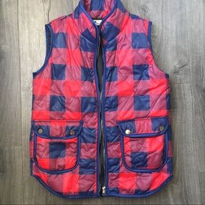NWOT Navy/Red Plaid Vest