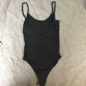 black ribbed bodysuit